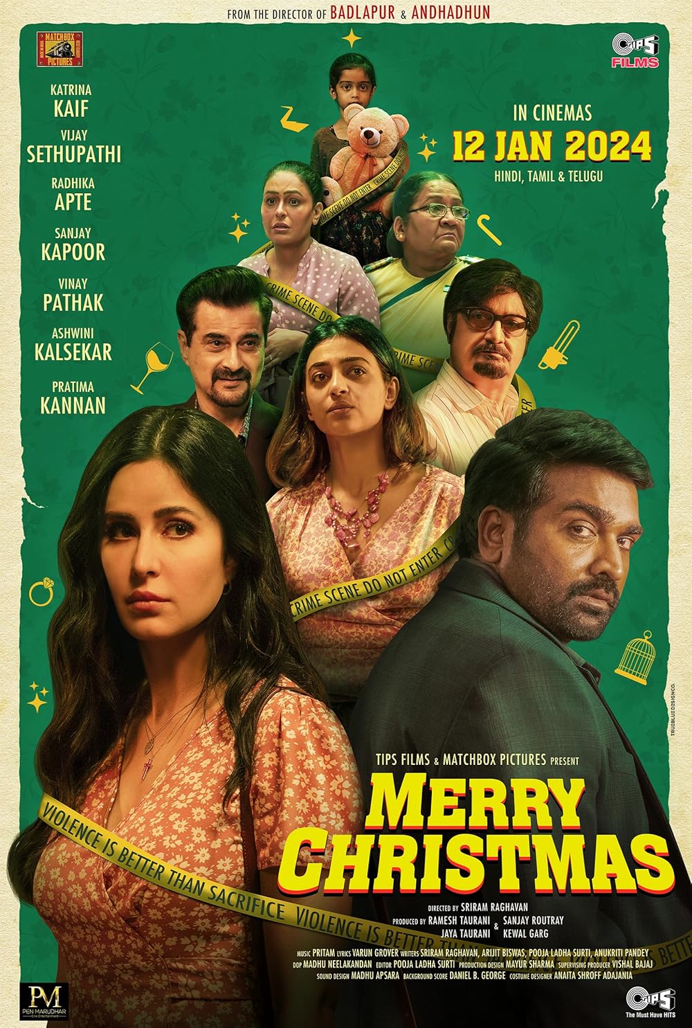 Download Merry Christmas (2024) Multi Audio (Hindi-Tamil-Telugu) Movie WEB-DL || 720p [2.6GB] || 1080p [6.9GB]